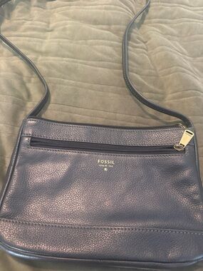 Fossil Blsck Leather Crossbody Bag